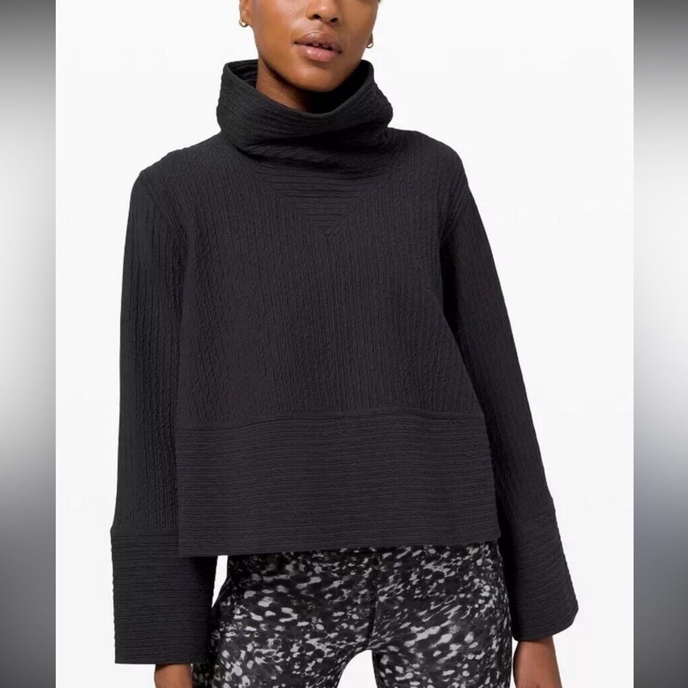 Lululemon Retreat Yourself Cowl Neck Bell Sleeve Crop Pullover Sweatshirt